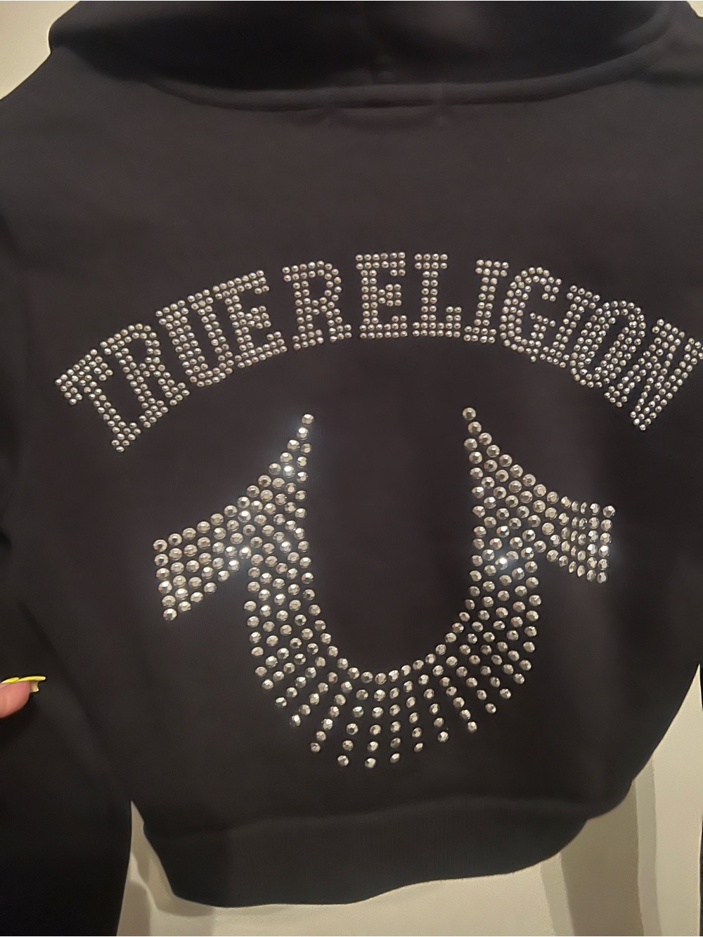 True Religion Black Rhinestone Logo Zip Hoodie & joggers - Picture 7 of 10